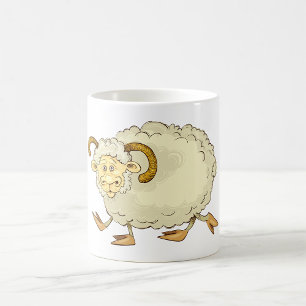 Förvånad bagg får rolig gårdsdjur kaffemugg