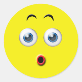 Förvånad Emoji Runt Klistermärke