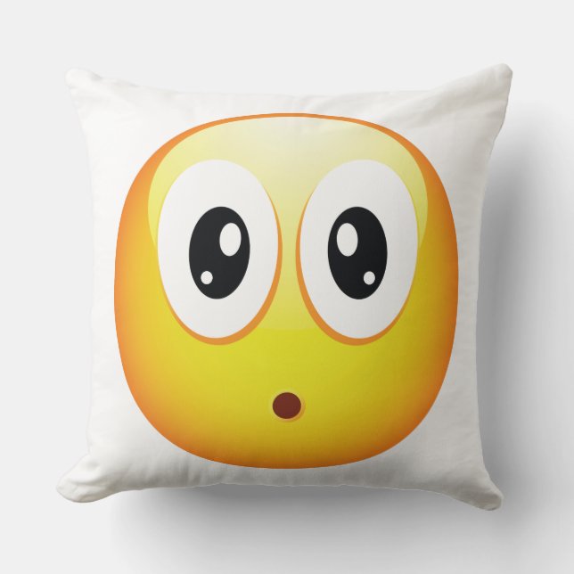 Förvånad Emoticon Kudde (Framsida)