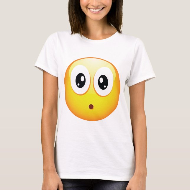 Förvånad Emoticon T Shirt (Framsida)