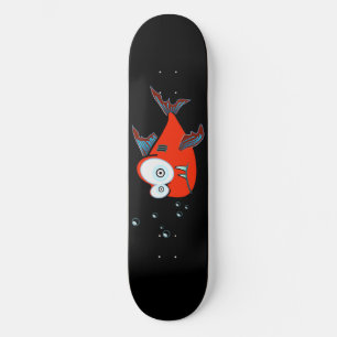 Förvånad fiskskateboarddeka mini skateboard bräda 18,5 cm