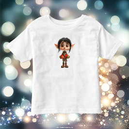 Förvånad jul-tomte flickas t-shirt