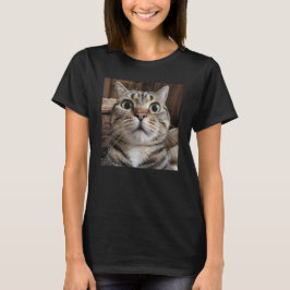 Förvånad kattansikte, kattfoto t shirt