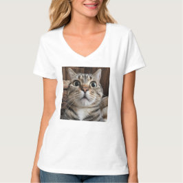 Förvånad kattansikte, kattfoto t shirt