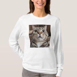Förvånad kattansikte, kattfoto t shirt