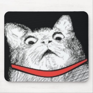 Förvånad kattflämtning Meme - Mousepad Musmatta