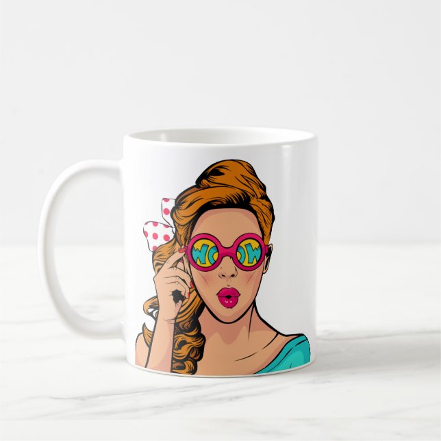 Förvånad kvinna kaffemugg (Vänster)