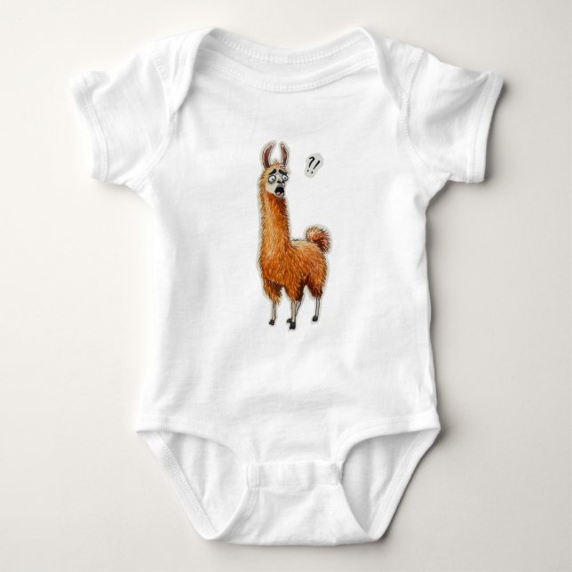 Förvånad Llama T Shirt (Framsida)