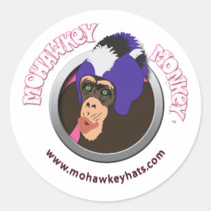 Förvånad mohawkey-klistermärke runt klistermärke