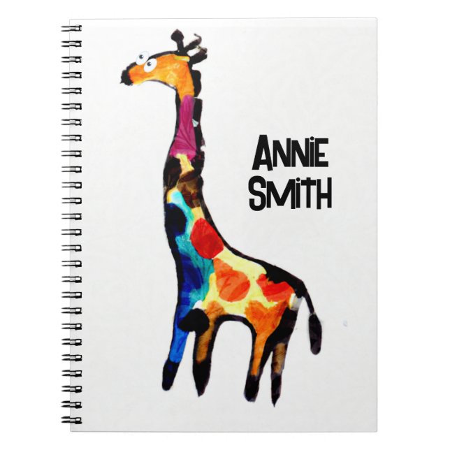 Förvånad, naiv giraffe! Redigerbart namn Anteckningsbok (Framsidan)
