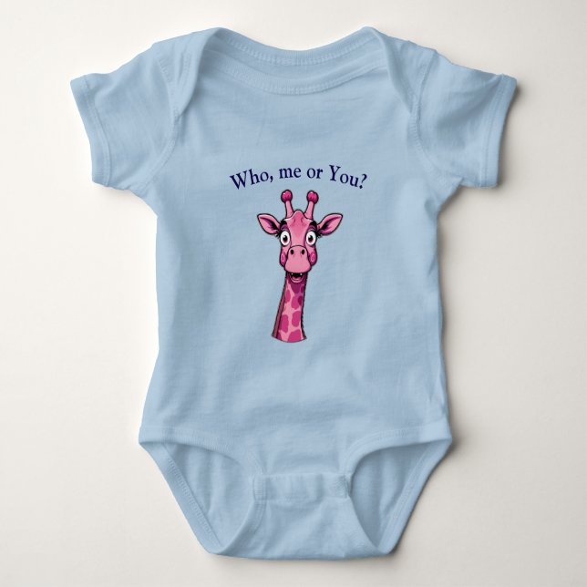 Förvånad rosa giraff t shirt (Framsida)