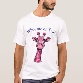 Förvånad rosa giraff t shirt