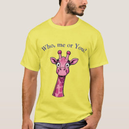 Förvånad rosa giraff t shirt