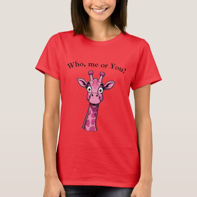 Förvånad Rosa Giraff T Shirt (Framsida)