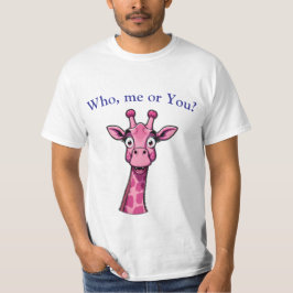 Förvånad rosa giraff t shirt