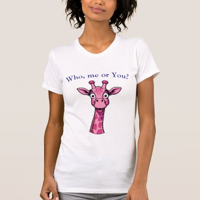 Förvånad Rosa Giraffe T Shirt (Framsida)