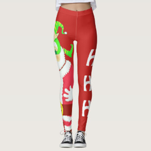 Förvånad Santa damasker Leggings