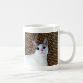 Förvånad vitkatt kaffemugg