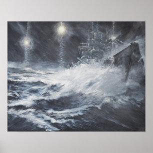 Förvånat av den Starshell Scharnhorst striden av Poster