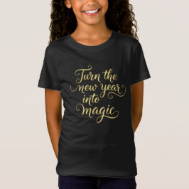 Förvandla det nya året till magi - Guld glitterdes T Shirt