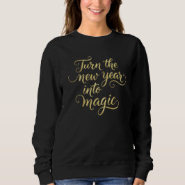 Förvandla det nya året till magi - Guldglitterdesi T Shirt