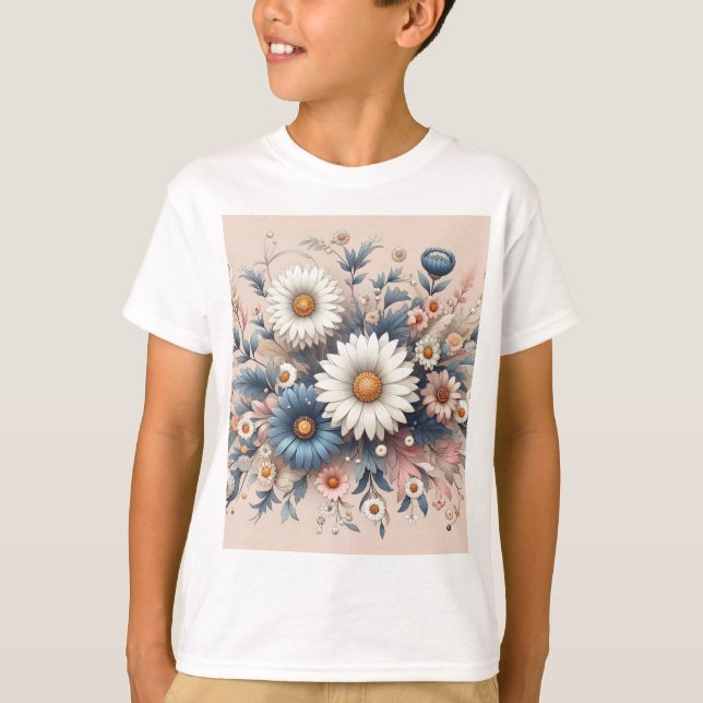 Förvandla din miljö med elegant Daisy blomster T Shirt (Framsida)