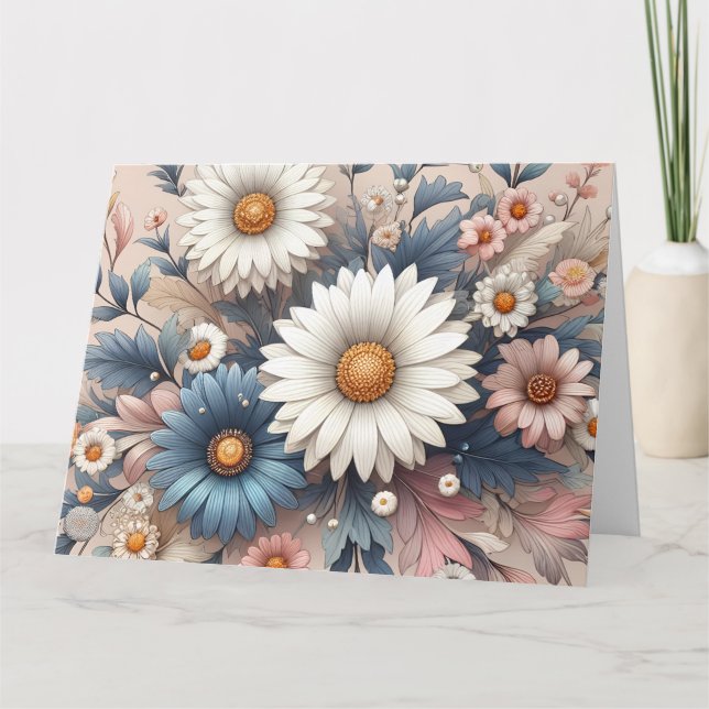 Förvandla din miljö med elegant Daisy blomster Tack Kort (Framsida)