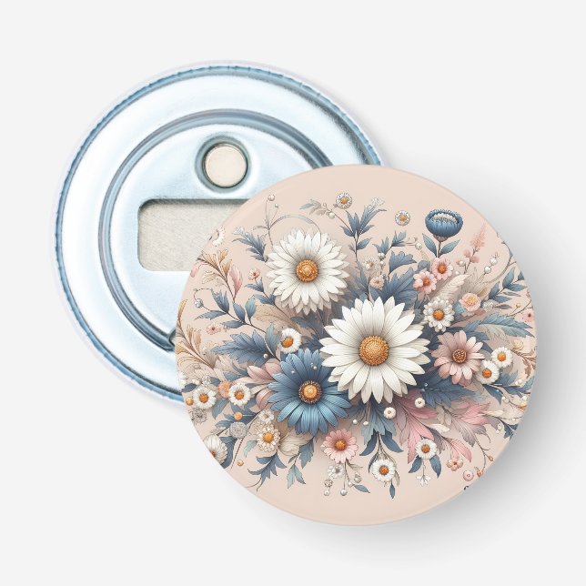 Förvandla din miljö med elegant Daisy Floral Flasköppnare (Framsidan)