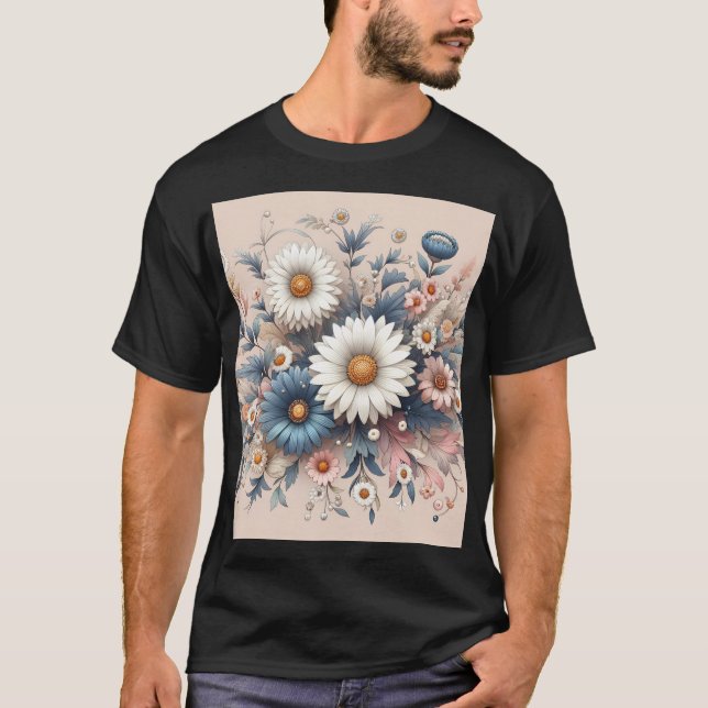 Förvandla din miljö med elegant Daisy Floral T Shirt (Framsida)