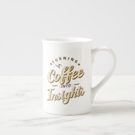 Förvandla kaffe till insiktsdatahumor benporslin mugg