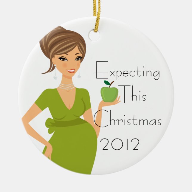 Förvänta denna julprydnad julgransprydnad keramik (Framsidan)
