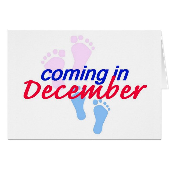 Förvänta det DECEMBER kortet Hälsningskort (Framsidan Horizontal)