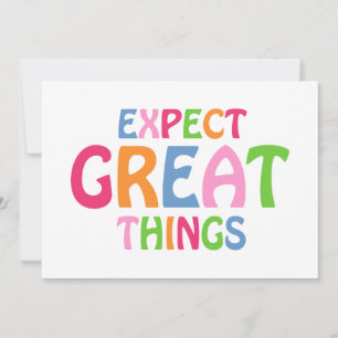 Förvänta dig Stora Saker Inspirerande Typografi Ci Tack Kort
