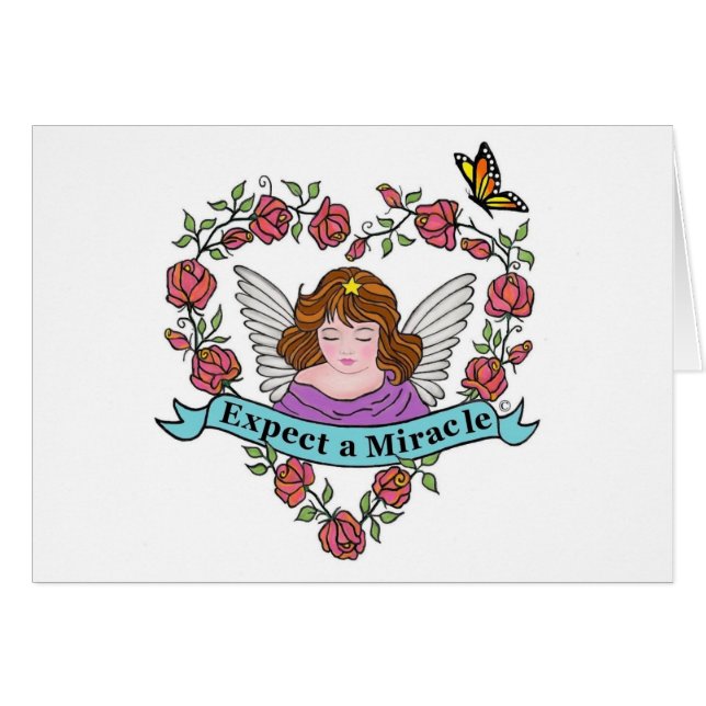 Förvänta ett mirakel hälsningskort (Framsidan Horizontal)