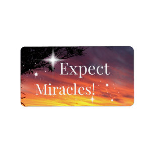 Förvänta Miracles Gnistra Sunset Get well on Namn Adressetikett