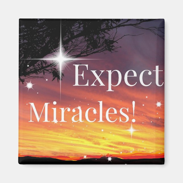 Förvänta Mirakler Gnist Solnedgång Inspirerande Ci Magnet (Framsidan)