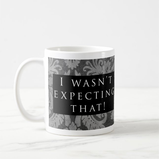 Förväntade inte det! Mönstersvart Kaffemugg (Vänster)