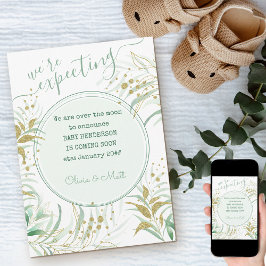 Förväntade sig Grönt och Guld Gravid för flytande  Meddelande