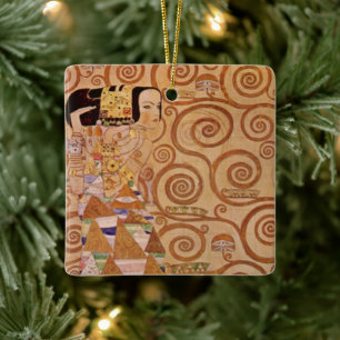 Förväntan av Klimt Vintage Victorian Art Nouveau Julgransprydnad Keramik