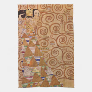 Förväntan av Klimt Vintage Victorian Art Nouveau Kökshandduk