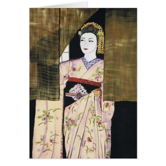 Förväntan - Maiko Geisha Hälsningskort (Framsidan)