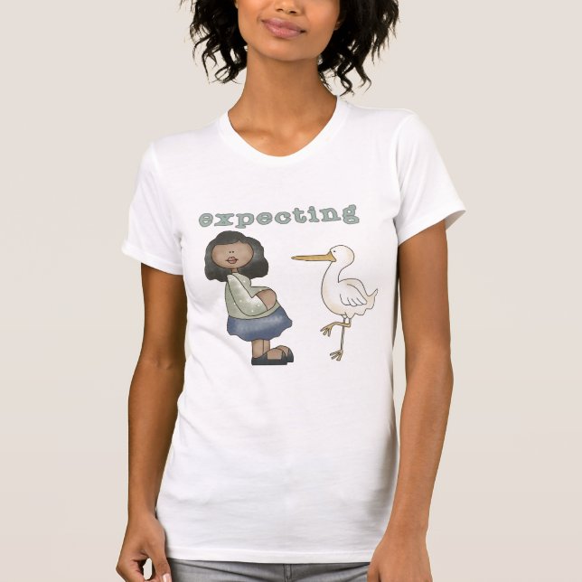 Förväntande - Afrikas amerikanska Mamma ska vara o T-shirt (Framsida)
