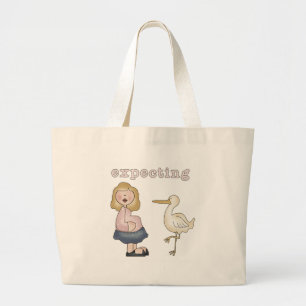 Förväntande Baby - Stork Tshirts och presenter Jumbo Tygkasse