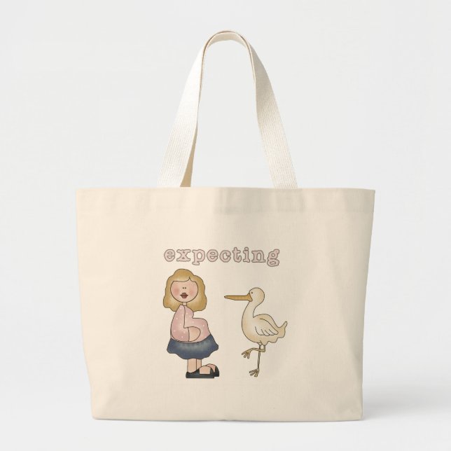 Förväntande Baby - Stork Tshirts och presenter Jumbo Tygkasse (Framsidan)