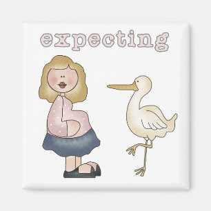 Förväntande Baby - Stork Tshirts och presenter Magnet