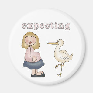 Förväntande Baby - Stork Tshirts och presenter Magnet