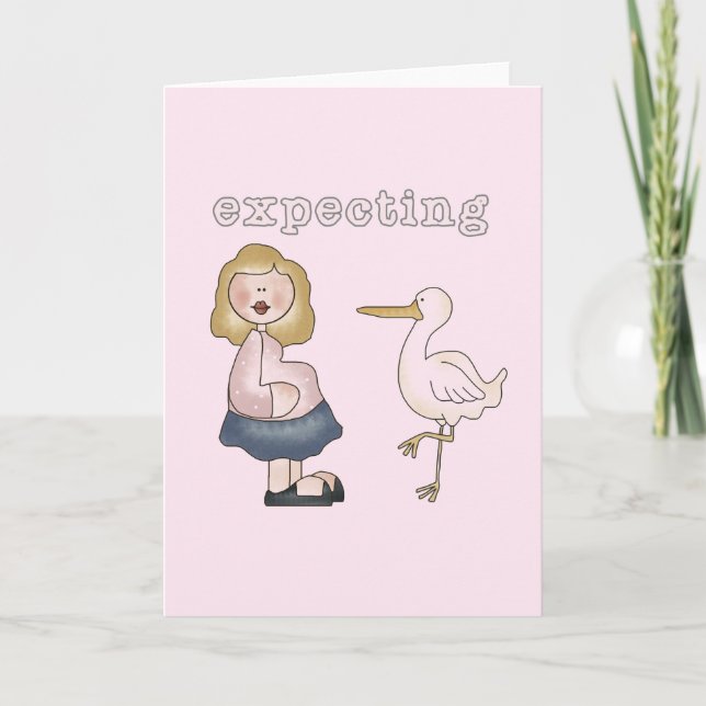 Förväntande Baby - Stork Tshirts och presenter Meddelande (Framsida)