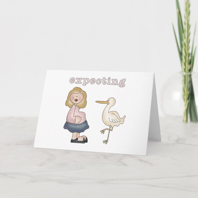 Förväntande Baby - Stork Tshirts och presenter Meddelande (Framsida)