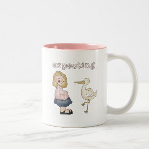 Förväntande Baby - Stork Tshirts och presenter Två-Tonad Mugg