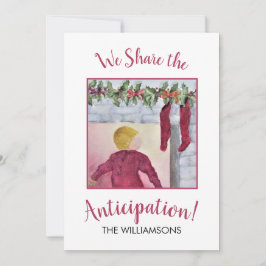 Förväntande jul julkort